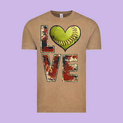 Softball Love Vintage Tee Designed By Jahusdesignshop