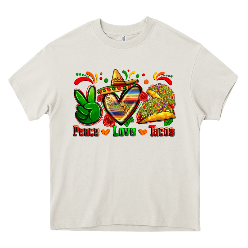 Peace Love Tacos Heavy Core Tee by Zillion Design Studio | Teevron