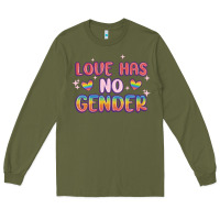 Army Green love no gender Long Sleeve Tee - MaliasSmallBusiness