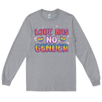 Heather Grey love no gender Long Sleeve Tee - MaliasSmallBusiness