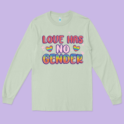 Love No Gender Long Sleeve Tee Designed By Maliassmallbusiness
