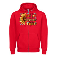Red when you can't find the sunshine be the sunshine Zipper Hoodie - MaliasSmallBusiness