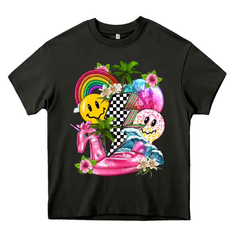 Summer Smile Face And Beach Vibes With Rainbow Tbw Heavy Core Tee by texasbilliewilder | Teevron