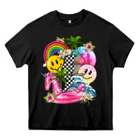 Black summer smile face and beach vibes with rainbow tbw Heavy Core Tee - texasbilliewilder