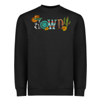 Black howdy with cowboy hat and cactus Heavyweight Sweatshirt - Artiststas