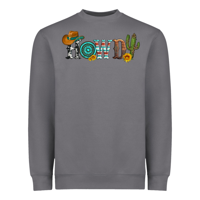 Howdy With Cowboy Hat And Cactus Heavyweight Sweatshirt by Artiststas | Teevron