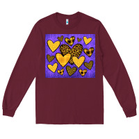 Burgundy team spirit color purple and gold Long Sleeve Tee - JahusDesignShop