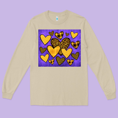 Team Spirit Color Purple And Gold Long Sleeve Tee Designed By Jahusdesignshop