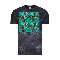 Cloud Black turquoise leopard seamless pattern Vintage Tee - BundleAndBundleShop