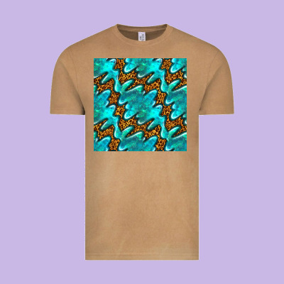 Turquoise Leopard Seamless Pattern Vintage Tee Designed By Bundleandbundleshop