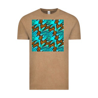 Vintage Coffee turquoise leopard seamless pattern Vintage Tee - BundleAndBundleShop