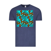 Vintage Denim turquoise leopard seamless pattern Vintage Tee - BundleAndBundleShop