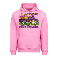 Fuchsia Pink Parading with my gnomies Urban Hoodie - HowdyJamesFarm