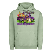 Pigment Oil Green Parading with my gnomies Urban Hoodie - HowdyJamesFarm