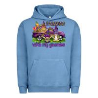 Pigment Pebble Blue Parading with my gnomies Urban Hoodie - HowdyJamesFarm