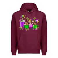 Burgundy Mardi Gras coffee cups Premium Hoodie - NancyCooperArtShop