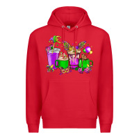 Red Mardi Gras coffee cups Premium Hoodie - NancyCooperArtShop