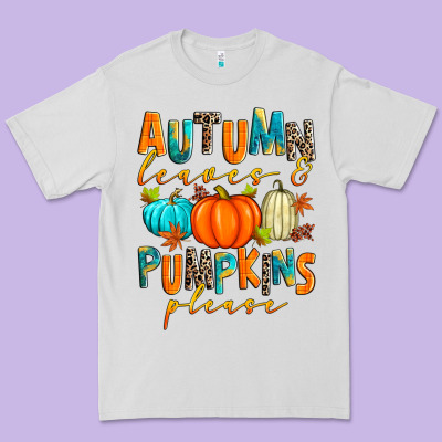Autumn Leaves And Pumpkins Please Premium Tee Designed By Zillion Design Studio