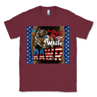 Burgundy Red White Rawr Dinosaur T-Rex Classic Tee - LillyAllenDesigns