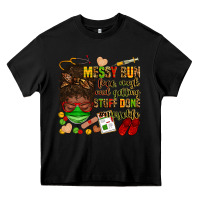 Black messy bun face mask & getting stuff done  #nurselife Heavy Core Tee - Zillion Design Studio