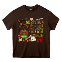 Chocolate Brown messy bun face mask & getting stuff done  #nurselife Heavy Core Tee - Zillion Design Studio