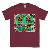 Burgundy libra turquoise cowhide Classic Tee - RanaPortraitStore