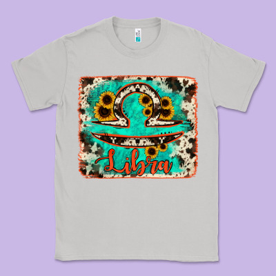 Libra Turquoise Cowhide Classic Tee Designed By Ranaportraitstore
