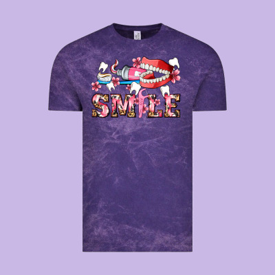 Smile With Teeth And Brush Vintage Tee Designed By Adodesignshop