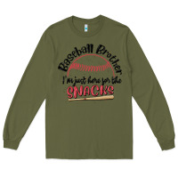 Army Green baseball brother i'm just here for the snacks Long Sleeve Tee - MaliasSmallBusiness