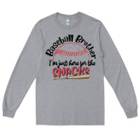 Heather Grey baseball brother i'm just here for the snacks Long Sleeve Tee - MaliasSmallBusiness