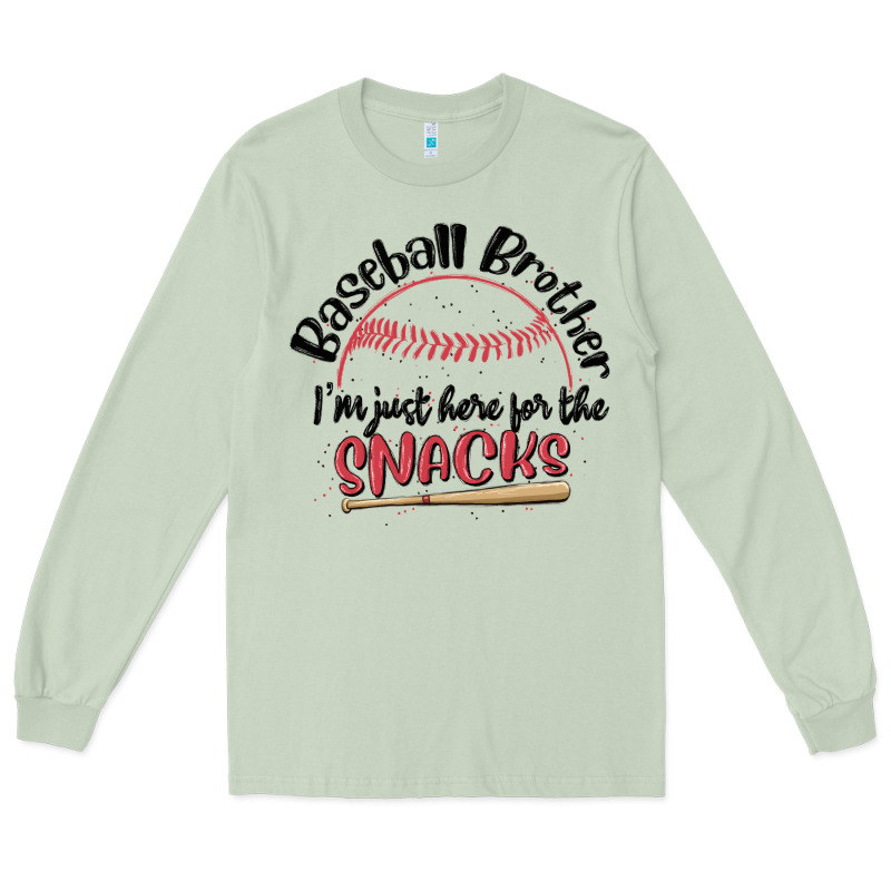 Baseball Brother I'm Just Here For The Snacks Long Sleeve Tee by MaliasSmallBusiness | Teevron