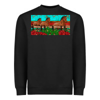 Black horses roses ann cactuses license plate Heavyweight Sweatshirt - Artiststas