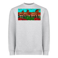 Horses Roses Ann Cactuses License Plate Heavyweight Sweatshirt | Teevron