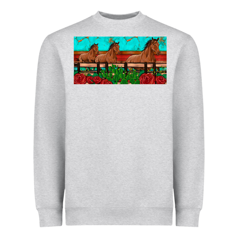 Horses Roses Ann Cactuses License Plate Heavyweight Sweatshirt by Artiststas | Teevron
