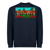 Navy horses roses ann cactuses license plate Heavyweight Sweatshirt - Artiststas