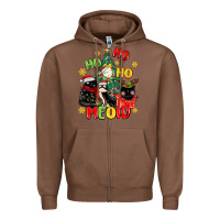 Chestnut ho ho ho meow Zipper Hoodie - MaliasSmallBusiness
