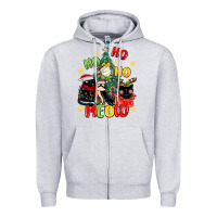 Heather Grey ho ho ho meow Zipper Hoodie - MaliasSmallBusiness