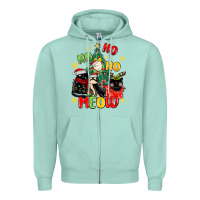 Seafoam ho ho ho meow Zipper Hoodie - MaliasSmallBusiness