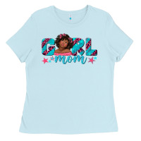 Baby Blue girl mom afro black girl Ladies Tee - texasbilliewilder