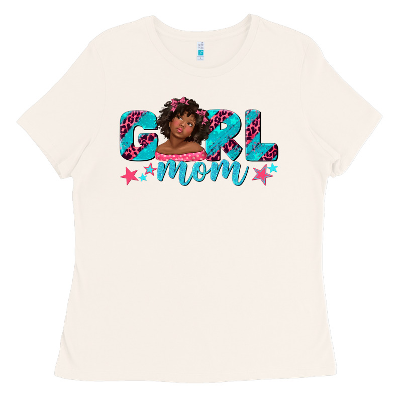 Girl Mom Afro Black Girl Ladies Tee by texasbilliewilder | Teevron