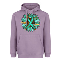 Lavender Ovarian Liver Cancer Awareness Sunflower Heavyweight Hoodie - RanaPortraitStore