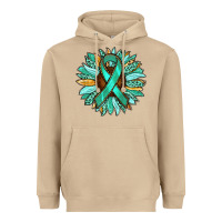Mushroom Ovarian Liver Cancer Awareness Sunflower Heavyweight Hoodie - RanaPortraitStore