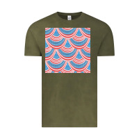 Vintage Olive american flag seamless pattern Vintage Tee - BundleAndBundleShop