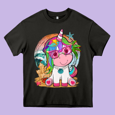 Summer Unicorn Tbw Heavy Core Tee Designed By Texasbilliewilder