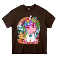 Chocolate Brown summer unicorn tbw Heavy Core Tee - texasbilliewilder