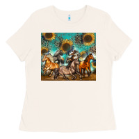 Bone western horses Ladies Tee - Zillion Design Studio