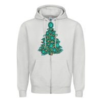 Dove Grey christmas tree with gemstones Zipper Hoodie - MaliasSmallBusiness