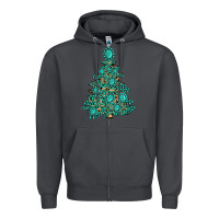 Smoke christmas tree with gemstones Zipper Hoodie - MaliasSmallBusiness