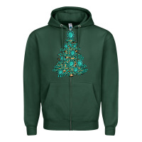 Sports Green christmas tree with gemstones Zipper Hoodie - MaliasSmallBusiness