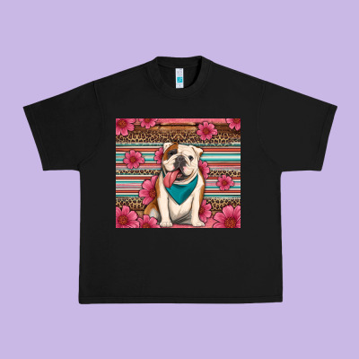British Bulldog Floral Serape Tumbler Urban Heavy Tee Designed By Artiststas